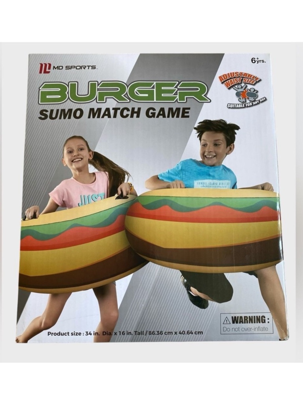 NEW MD Sports Sumo Burguer Match Game Bumper Boppers - Blow Up Tube